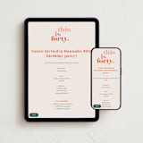 "This is 40" - Online Birthday Invitations in Fruit Punch by Morgan Kendall - Mobile + desktop layout