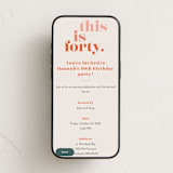 "This is 40" - Online Birthday Invitations in Fruit Punch by Morgan Kendall - Mobile layout