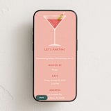 "Partini" - Online Birthday Invitations in Carnation by Megan Cash - Mobile layout