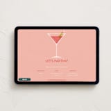 "Partini" - Online Birthday Invitations in Carnation by Megan Cash - Desktop layout