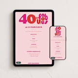 "forty and fabulous" - Online Birthday Invitations in Rose by Ghazal Ali - Mobile + desktop layout