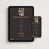 "Forty-fine" - Online Birthday Invitations in Gravel by Robin Ott - Mobile + desktop layout