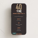 "Forty-fine" - Online Birthday Invitations in Gravel by Robin Ott - Mobile layout