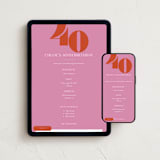 "Bold 40" - Online Birthday Invitations in Raspberry by Morgan Kendall - Mobile + desktop layout