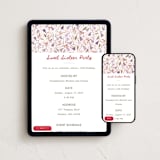 "BellsAndBows" - Online Birthday Invitations in Berry by samovilka - Mobile + desktop layout