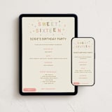 "Sparkle stars and hearts sweet 16" - Online Birthday Invitations in Cream of Wheat by Ani Somi - Mobile + desktop layout