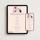 "Sleepover party" - Online Birthday Invitations in Cherry by Ester Bernaldo de Quiros - Mobile + desktop layout