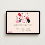 "Sleepover party" - Online Birthday Invitations in Cherry by Ester Bernaldo de Quiros - Desktop layout