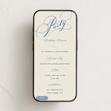 "Watercolor Lettering" - Online Birthday Invitations in Navy by Shannon Chen of Four Wet Feet Studio - Mobile layout