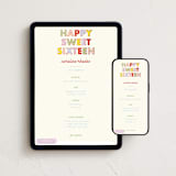 "Sweet Sixteen" - Online Birthday Invitations in Lemondrop by Baumbirdy - Mobile + desktop layout