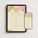 "Retro Floral" - Online Birthday Invitations in Creamsicle by Annie Montgomery - Mobile + desktop layout