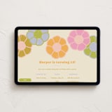 "Retro Floral" - Online Birthday Invitations in Creamsicle by Annie Montgomery - Desktop layout