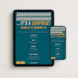 "Shhhhhhhh" - Online Birthday Invitations in Ocean by 2birdstone - Mobile + desktop layout
