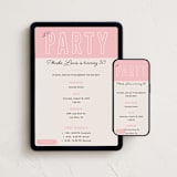 "Bold Type" - Online Birthday Invitations in Blush by Ilene Guy - Mobile + desktop layout