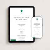 "What Party?" - Online Birthday Invitations in Clover by mo kelley - Mobile + desktop layout