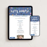 "Confetti Collage" - Online Birthday Invitations in Denim by Kercia Jane - Mobile + desktop layout