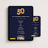 "Big 50" - Online Birthday Invitations in Navy by Ilene Guy - Mobile + desktop layout
