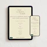 "Golden Years" - Online Anniversary Invitations in Almond by Morgan Kendall - Mobile + desktop layout
