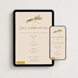 "Pencil Ribbon Bouquet" - Online Anniversary Invitations in Almond by Adelyn T. - Mobile + desktop layout