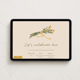 "Pencil Ribbon Bouquet" - Online Anniversary Invitations in Almond by Adelyn T. - Desktop layout