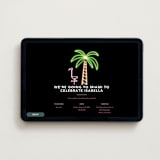 "Miami Neon" - Online Bachelorette Party Invitations in Midnight by Cindy Reynolds - Desktop layout