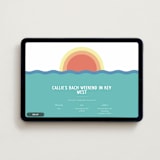"Laid Back" - Online Bachelorette Party Invitations in Sunset by Emily Sabol Goss - Desktop layout