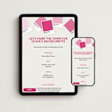 "Color Theme" - Online Bachelorette Party Invitations in Raspberry by Rachelle Clarke - Mobile + desktop layout