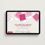 "Color Theme" - Online Bachelorette Party Invitations in Raspberry by Rachelle Clarke - Desktop layout