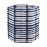 "Shibori lines" - Occasional Ottoman in Ink Blue by Creo Study