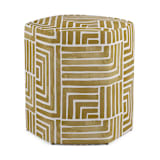 "Painted Maze" - Occasional Ottoman in Horseradish by Kristine Sarley