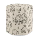 "Birds on the go" - Occasional Ottoman in Toile by Lulaloo