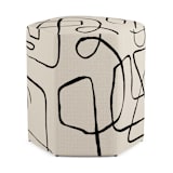 "Connected" - Occasional Ottoman in Newsprint by Creo Study