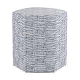 "Hand Drawn Stripes" - Occasional Ottoman in Denim by Alethea and Ruth