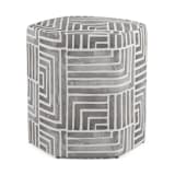 "Painted Maze" - Occasional Ottoman in Mineral Grey by Kristine Sarley