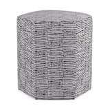 "Hand Drawn Stripes" - Occasional Ottoman in Newsprint by Alethea and Ruth