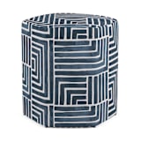 "Painted Maze" - Occasional Ottoman in Lagoon by Kristine Sarley