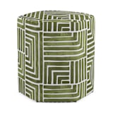 "Painted Maze" - Occasional Ottoman in Jade by Kristine Sarley