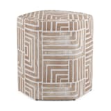 "Painted Maze" - Occasional Ottoman in Dusty Taupe by Kristine Sarley