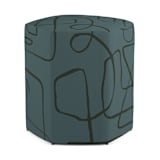 "Connected" - Occasional Ottoman in Deep Teal by Creo Study