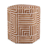 "Painted Maze" - Occasional Ottoman in Terracotta by Kristine Sarley