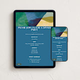 "Azul" - Online Dinner and Cocktail Party Invitations in Peacock by Carmia Jordaan - Mobile + desktop layout