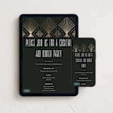 "Deco pattern" - Online Dinner and Cocktail Party Invitations in Onyx by Ana de Sousa - Mobile + desktop layout