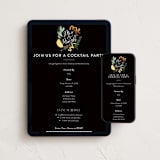 "Mix and Mingle" - Online Dinner and Cocktail Party Invitations in Noir by Alethea and Ruth - Mobile + desktop layout