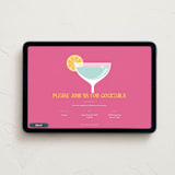 "Modern Cocktails" - Online Dinner and Cocktail Party Invitations in Flamingo by Maria Alou - Desktop layout