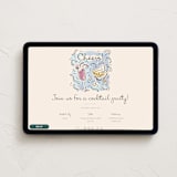"Shindig" - Online Dinner and Cocktail Party Invitations in Champagne by Paper Sun Studio - Desktop layout