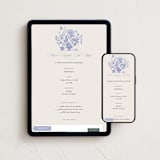 "English Garden" - Online Dinner and Cocktail Party Invitations in Butterfly Pea by Grae - Mobile + desktop layout
