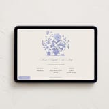 "English Garden" - Online Dinner and Cocktail Party Invitations in Butterfly Pea by Grae - Desktop layout