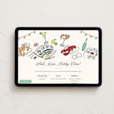"Hook, Line, Party Time" - Online Dinner and Cocktail Party Invitations in Seashell by Sarah Rosenthal - Desktop layout