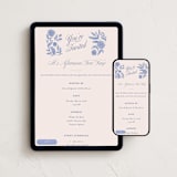 "Blue and White Carnations" - Online Dinner and Cocktail Party Invitations in Cobalt by 2birdstone - Mobile + desktop layout