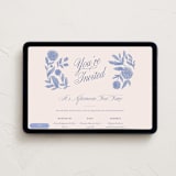 "Blue and White Carnations" - Online Dinner and Cocktail Party Invitations in Cobalt by 2birdstone - Desktop layout